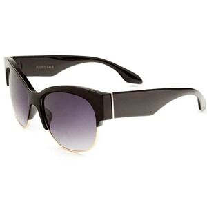 Cat Eye Sunglasses Women Black Gold Accent‎ Fashion Sun Glasses Luxury Outdoor
